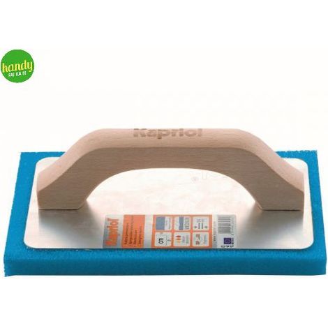Frattone gommaspugna Kapriol manico ergonomico in legno base alluminio 14x21cm blu