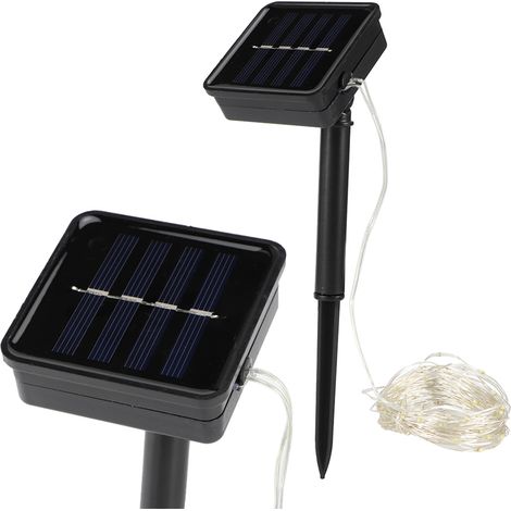 10 m lange Lichterkette mit 100 LEDs, Solar-Gartenlampe aus Kupferdraht, wasserdicht, dekorative Lichterkette für Garten, Hof und Villa (1/5)