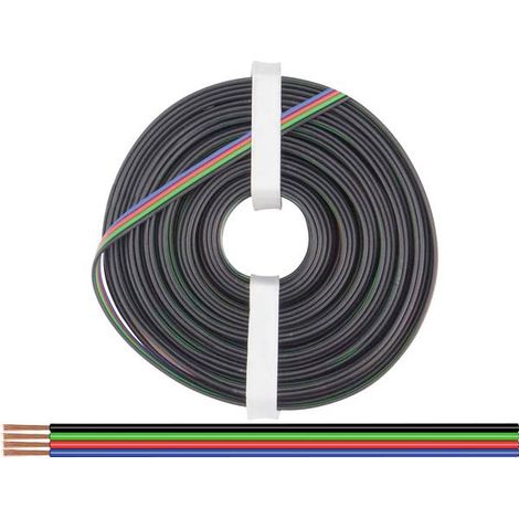 Donau Elektronik 419-100 Cavo per cablaggi 4 x 0.25 mm² Nero, Verde, Rosso, Blu 100 m