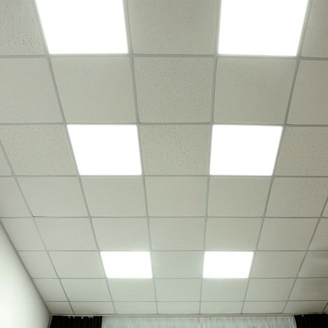 Einbaupanel flach Einbaustrahler LED quadratisch Einbau Deckenstrahler LED Deckenleuchte weiß, Aluminium, 36W 4320lm Tageslichtweiß, LxBxH 59,5x59,5x3,3 cm, 6er Set