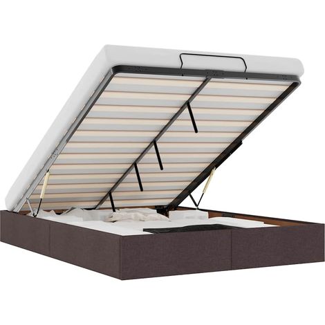 Estructura cama otomana sin colchón marrón oscuro 140x200cm vidaXL