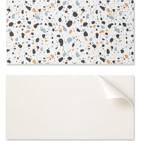 Panel de vinilo autoadhesivo impreso de 100x50 cm con estampado de puntos abstractos.