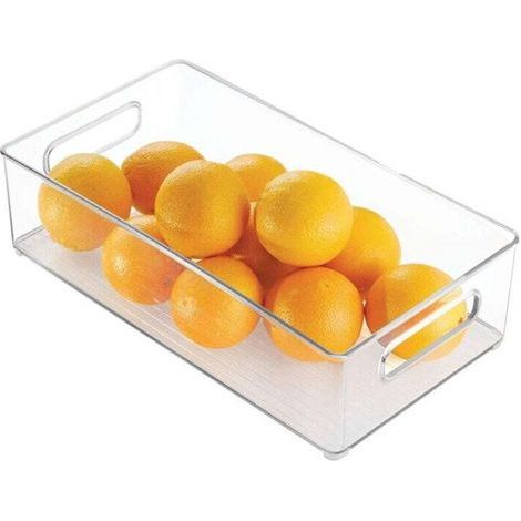 Pair Contenants de réfrigérateur empilables 1 paquet de contenants transparents pour organisateur de cuisine avec poignées pour armoires, étagères, tiroirs, congélateur - Sans danger pour les aliments (1/5)