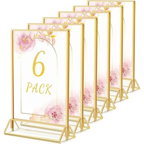 A5 Double Sided Gold Picture Frames Table Number Holders Gold (1/5)