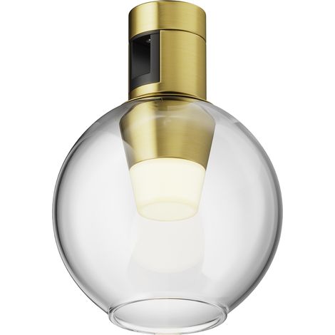 Spot rail magnétique laiton boule verre LED 3W 2700K (1/5)