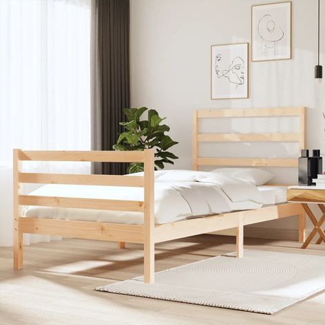 Bed Frame without Mattress Solid Wood Pine 90x190 cm Single Single vidaXL (1/5)