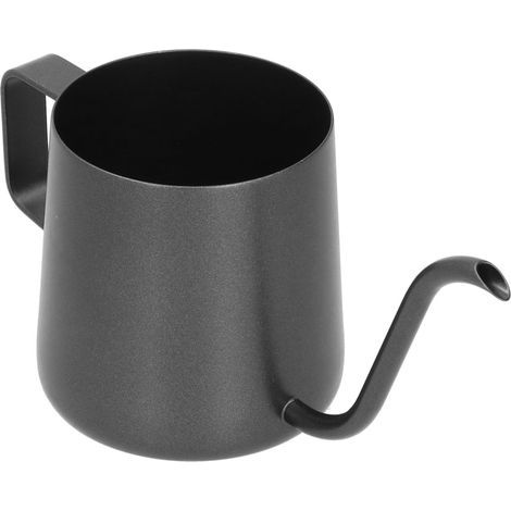 Cafetière à bec verseur en col de cygne en acier inoxydable noir de 250 ml avec anse suspendue (1/5)