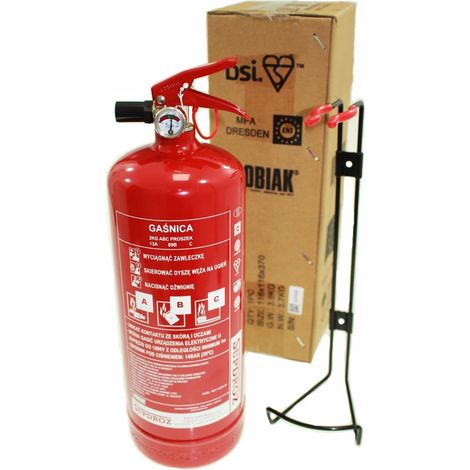 Estintore a polvere GP-2X ABC da 2 kg + supporto e certificati. Data di produzione: 2025