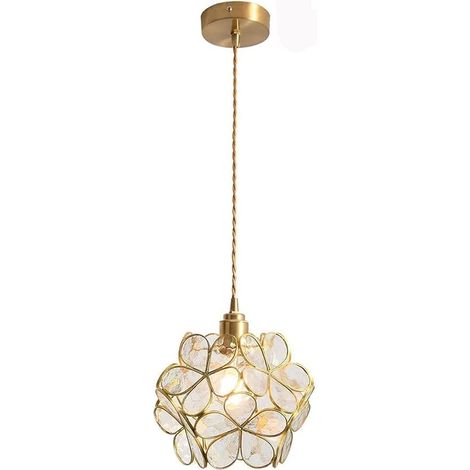 SVKBJROY 200MM Suspension en Verre, Plafonnier en Verre de Fleur de Cerisier, Blanc, E27 Ampoule (1/5)