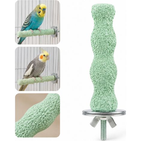 1 Pièce Perchoir à Limer les Griffes pour Oiseaux en Résine Vert Thé, Dimensions 8.8×1.8 cm, Accessoire de Cage (1/5)