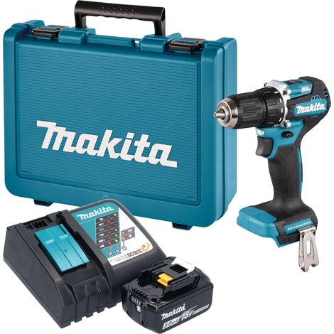 Perceuse-visseuse sans fil Makita DDF 487 RT1E 18 V 40 Nm sans balais + 1 batterie 5,0 Ah + chargeur + mallette (1/5)