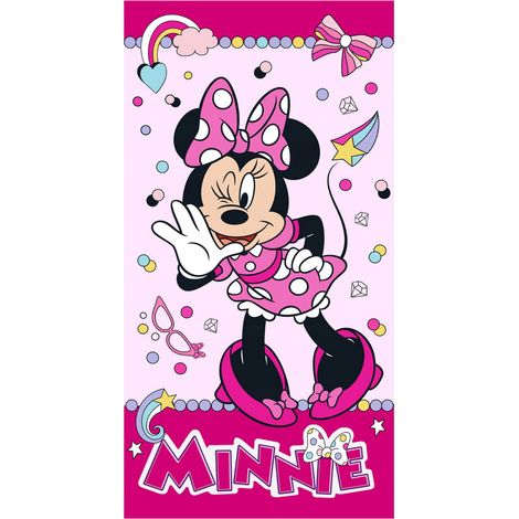 Serviette de bain minnie mouse coton 70x140 cm absorbante
