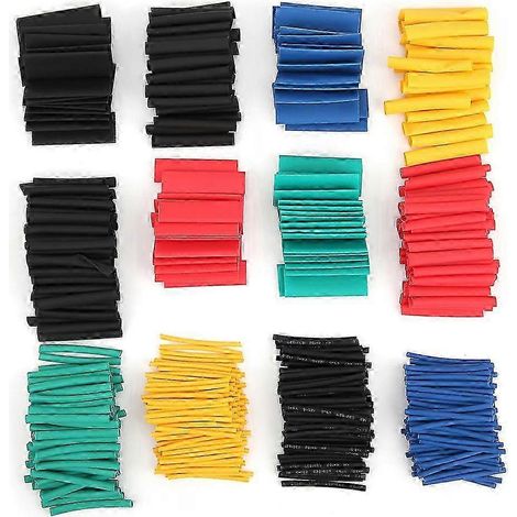 Gaine thermorétractable 530 pièces, kit manchon câble électrique écologique, protection fil rétractable, assortiment diamètres, isolant et résistant (1/4)