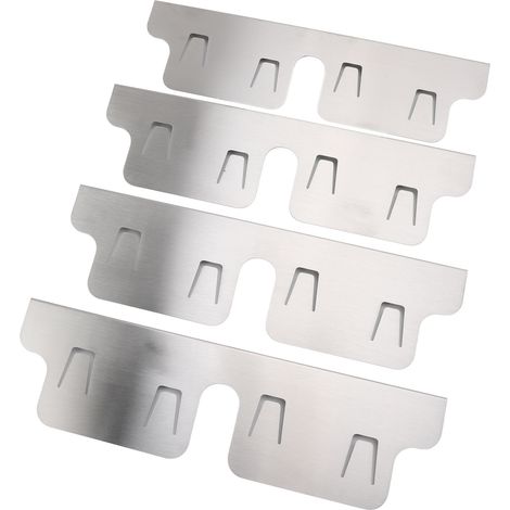Lot de 4 pièces couvre-fentes acier inoxydable résistant à la chaleur réglable 35-70 cm pour cuisinière plan travail cuisine, pare-fentes kit finition argenté (1/5)