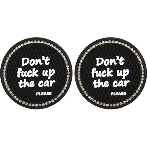 2 Rehausseurs universels pour porte-gobelet voiture, inserts en silicone antidérapants avec strass cristal, accessoires intérieur auto. (1/5)