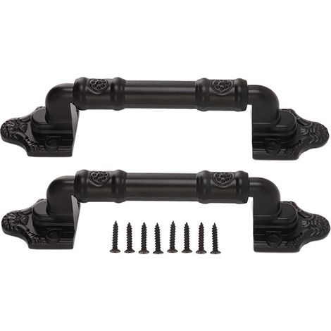 Poignée de porte robuste 2PCS Noir Levier flexible surface lisse pour porte warehouse porte coulissante (1/4)