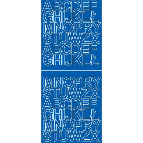 Letras autoadhesivas de 3,5 cm, color azul mate.