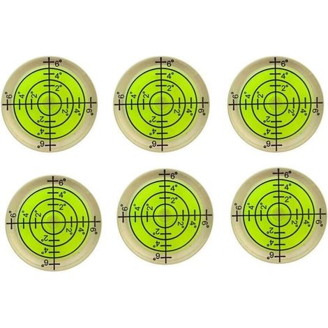 Niveau à bulle 6x, niveau Bullseye rond 32x7mm pour trépied, phonographe, platine vinyle-jaune fluorescent (1/4)