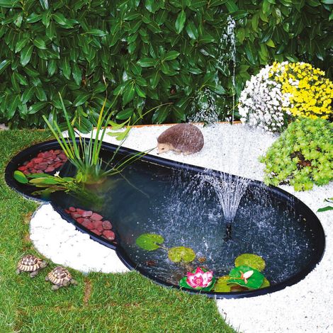 Laghetto Artificiale Nero da Giardino 190x105x52 cm 500 Litri (1/2)