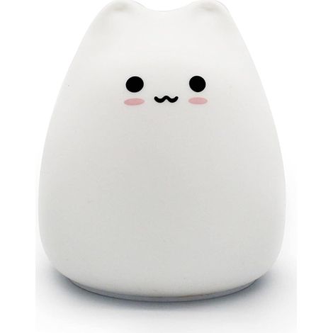 LED veilleuse pour enfants mignon chat veilleuse contrôle du rythme silicone souple lumière douce adaptée à la chambre des enfants de bébé 1pc