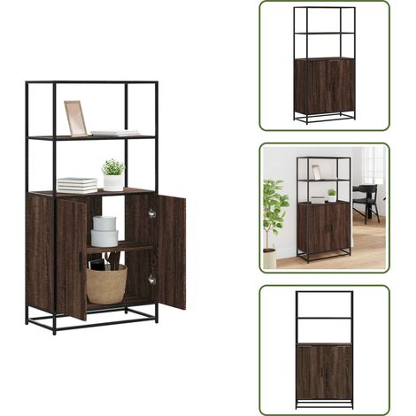 vidaXL Highboard Braun Eichen-Optik 68x35x139 cm Holzwerkstoff Metall (1/5)