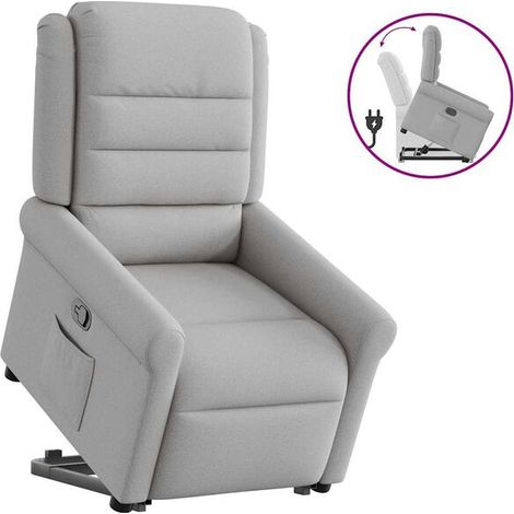 Fauteuil inclinable en tissu gris nuage (1/5)