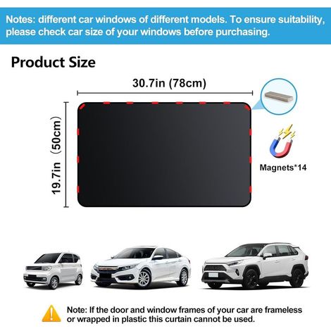 Pare Soleil Voiture B¨b¨,Pare-Soleil de Voiture, Matériau Polyester, Noir, Protection Solaire, Anti-UV, 2 pièces, Convient pour Protéger Les Enfants, la Vue du Conducteur et la Vie Privée (1/5)
