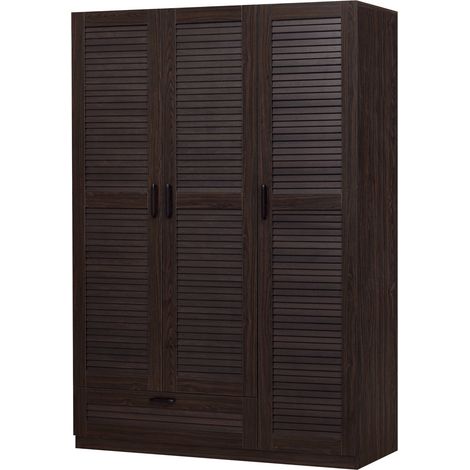 Armadio camera da letto armadio moderno contenitore senza tempo 7 ripiani 1 cassetto MDF 176 x 120 x 52 cm effetto noce scuro 030006378