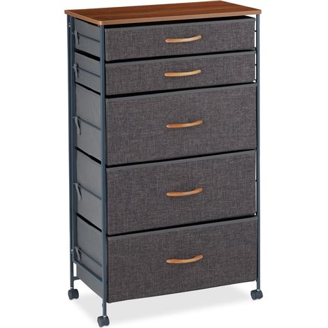 Pratica cassettiera mobile portaoggetti biancheria giocattoli 96,5 x 58 x 30 cm in acciaio grigio 130007721