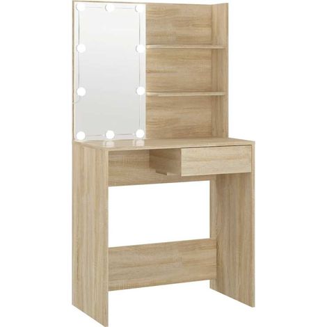 Maison Exclusive - Schminktisch mit LEDs Sonoma-Eiche 74,5x40x141 (1/5)