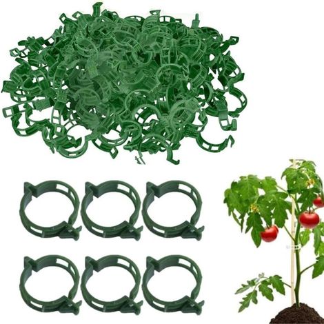 200 clips de support en plastique pour plantes grimpantes, tuteurs pour tomates et vignes.