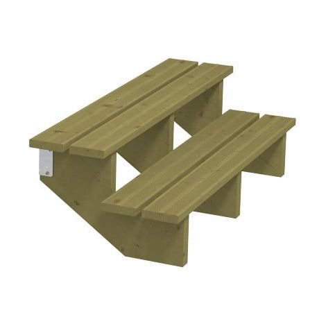 Plus Außentreppe Kiefer 2 Stufen 120 cm breit Außentreppe (1/2)