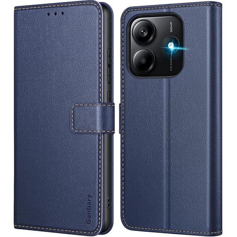 Handyhülle Note14 5G Klapphülle Leder Redmi Note 14 5G Blau (1/5)