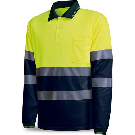 Polo à Manches Longues Haute Visibilité Bleu Taille XL