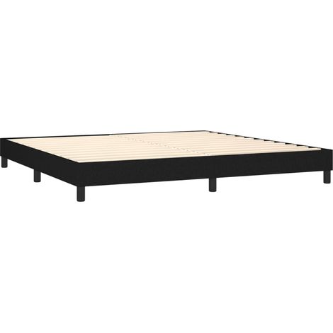 Somier de láminas sobre patas estructura de cama 200x200 cm tela negra TDL0206990