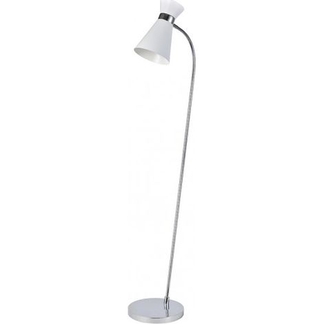 Lampada da terra petra 1xe27 bianco/cromo 139x39x25 cm regolabile