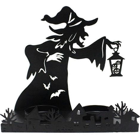 Chandelier décoratif en forme de sorcière, idéal pour embellir une fête d'Halloween (1/4)