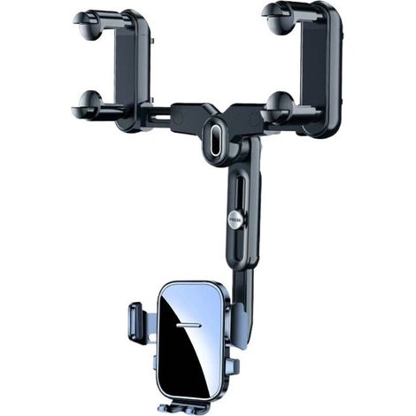 Support Téléphone Voiture，Rotation 360° Fixe Voiture Telephone Un Bouton de Libération，pour Voiture pour téléphone Portable，pour Tableau de Bord & Pare-Brise (1/5)