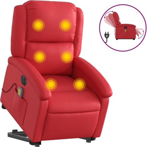 Maison Exclusive - Poltrona Alzapersona Reclinabile Elettrica Rossa in Similpelle