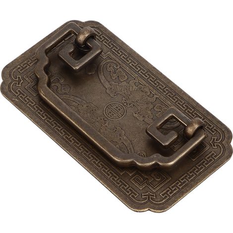Antiker, quadratischer Schubladengriff in Fledermausform, Möbelgriffe im chinesischen Retro-Stil mit 2 Schrauben für Schranktüren, Bronze (1/5)