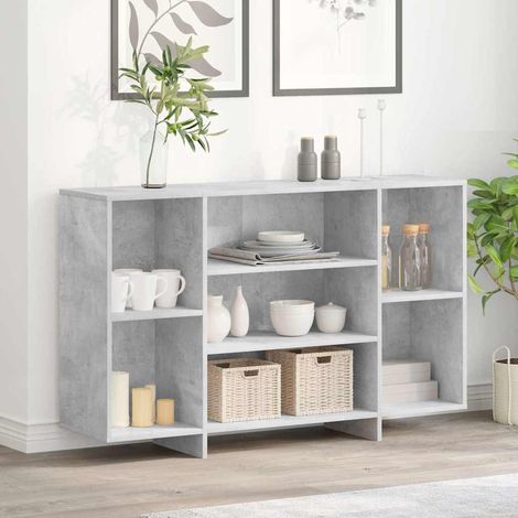 Buffet - Armoire de rangement Enfilade Gris béton 120x30x75 cm Aggloméré BV254334 - BonneVie (1/5)