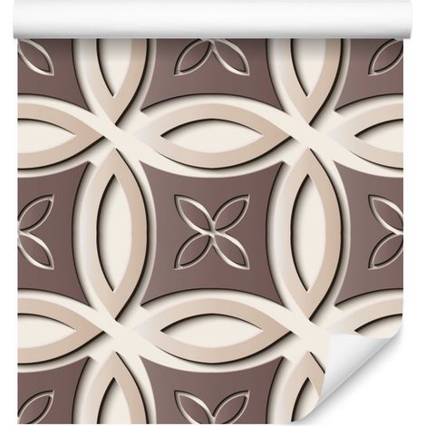 Carta da parati decorativa con motivo retrò ed effetto 3D per soggiorno e camera da letto, 50x1000 cm. (1/5)