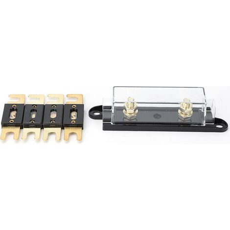 Boîte à fusibles transparente avec porte-fusible en forme d'oreille pour fusibles à grosse fiche, fusibles à boulon ANL, clips de fusible 50A1 (1/4)