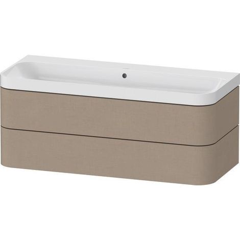 Ensemble lavabo HAPPY D.2 PLUS 1175x490mm sans trou de robinetterie, blanc super mat