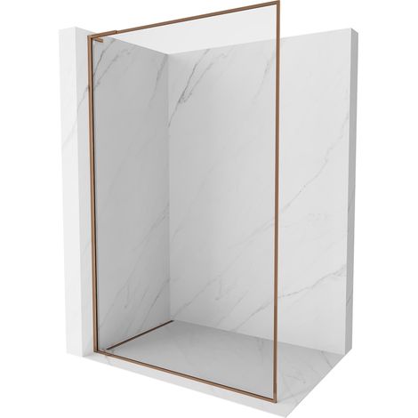 Paroi de douche Mexen Kioto-XF L Walk-in avec cadre 110 x 202 cm, transparent 10 mm, or rose - 800-110-174-60-00-XF (1/5)