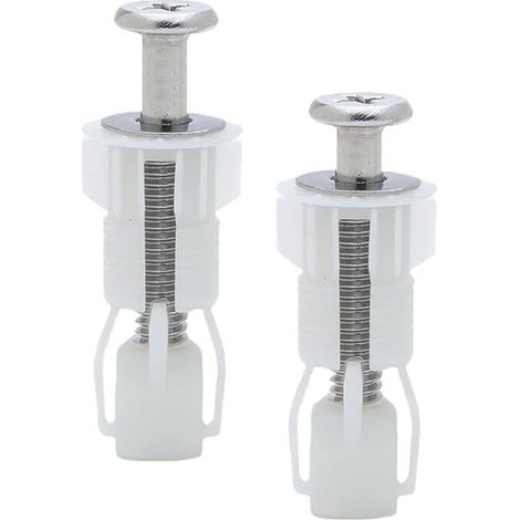 Fixation Abattant WC - Vis M6 Acier Inoxydable + Écrou Expansion Nylon - Pour Siège de Toilette Standard - 2 Pièces (1/5)