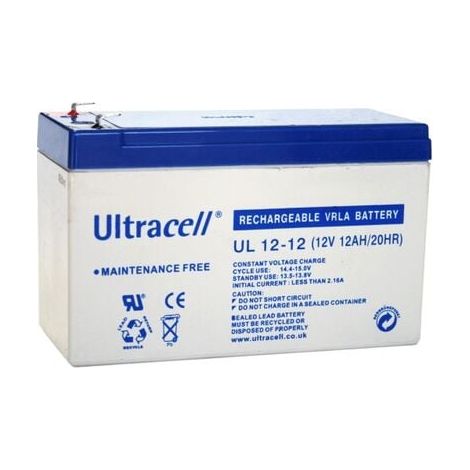 Batterie plomb gel 12V 12Ah – Technologie recyclable – Courant de décharge 180A – Dimensions 151x98x95mm – Poids 3,60kg – M-E