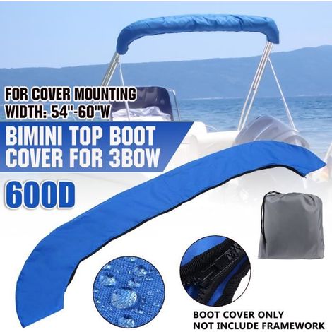 600D Marine Ersatz-Markisenabdeckung mit 3 Befestigungsringen, blau, 54-60 Zoll Breite (1/4)