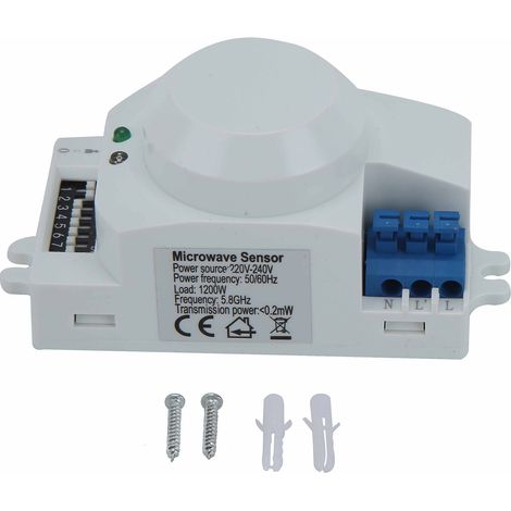 GOTOTOP 5.8GHZ Interrupteur de lumière Intelligent 360 degrés Radar capteur à Micro-Ondes détecteur de Mouvement pour Placard sous-Sol Garage Salle de Bains allée escaliers(Type 2).