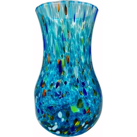 Lot de 6 verres en verre de 250 ml Collection Onde en verre soufflé à la main fabriqué artisanalement en Italie BLEU MARINE CARAFE (1/4)
